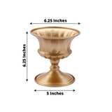 2 Pack | 6inch Gold Metal Roman Style Flower Table Pedestal Vase, Antique Mini Compote Vase