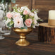 2 Pack | 4inch Gold Metal Wine Goblet Style Flower Table Pedestal Vase, Antique Mini Compote Vase