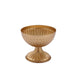 2 Pack | 4inch Gold Metal Ribbed Bowl Style Table Pedestal Vase, Antique Mini Compote Vase#whtbkgd