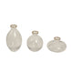 Set of 3 | Small Clear Glass Flower Bud Vases With Metallic Gold Rim#whtbkgd