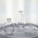Set of 3 | Small Clear Glass Flower Bud Vases With Metallic Gold Rim