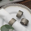 4 Pack | Vintage Brushed Ribbed Copper Napkin Rings, Dinner Napkin Holders