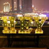 20" | Vintage Metal Marquee Letter Lights Cordless With 16 Warm White LED