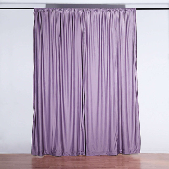 2 Pack Violet Amethyst Inherently Flame Resistant Scuba Polyester Curtain Panel Backdrops