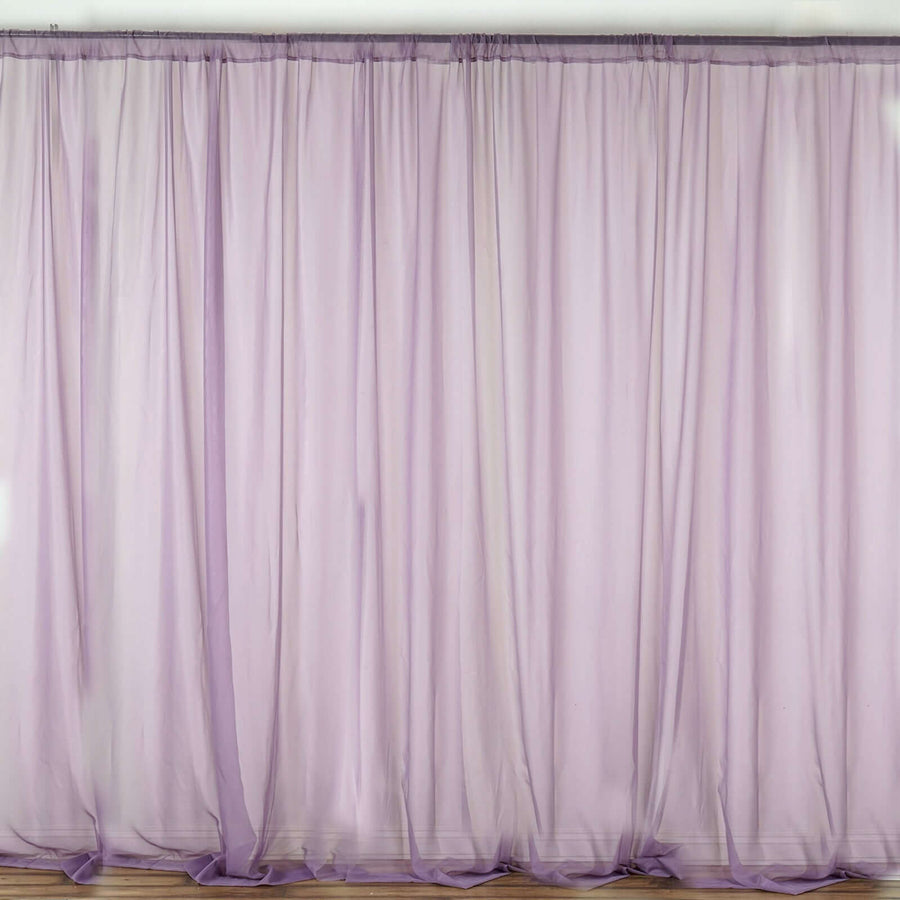 Violet Amethyst Fire Retardant Sheer Organza Premium Curtain Panel Backdrops With Rod Pockets - 10ft