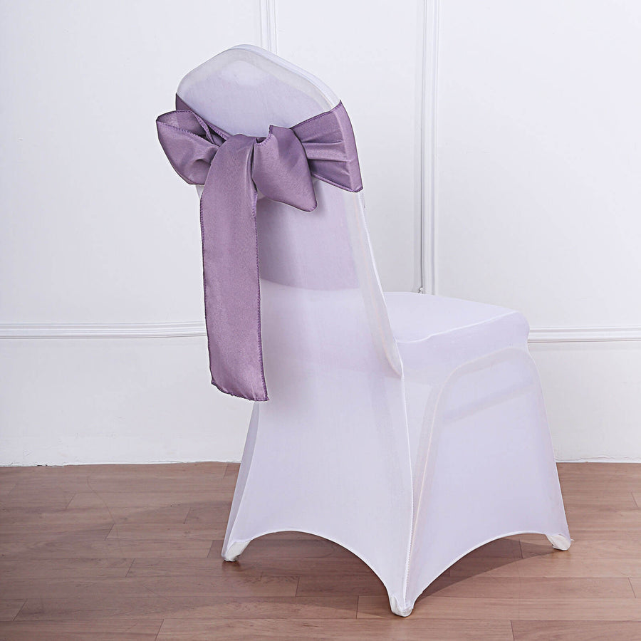 5 PCS | 6" x 108" Violet Amethyst Polyester Chair Sash
