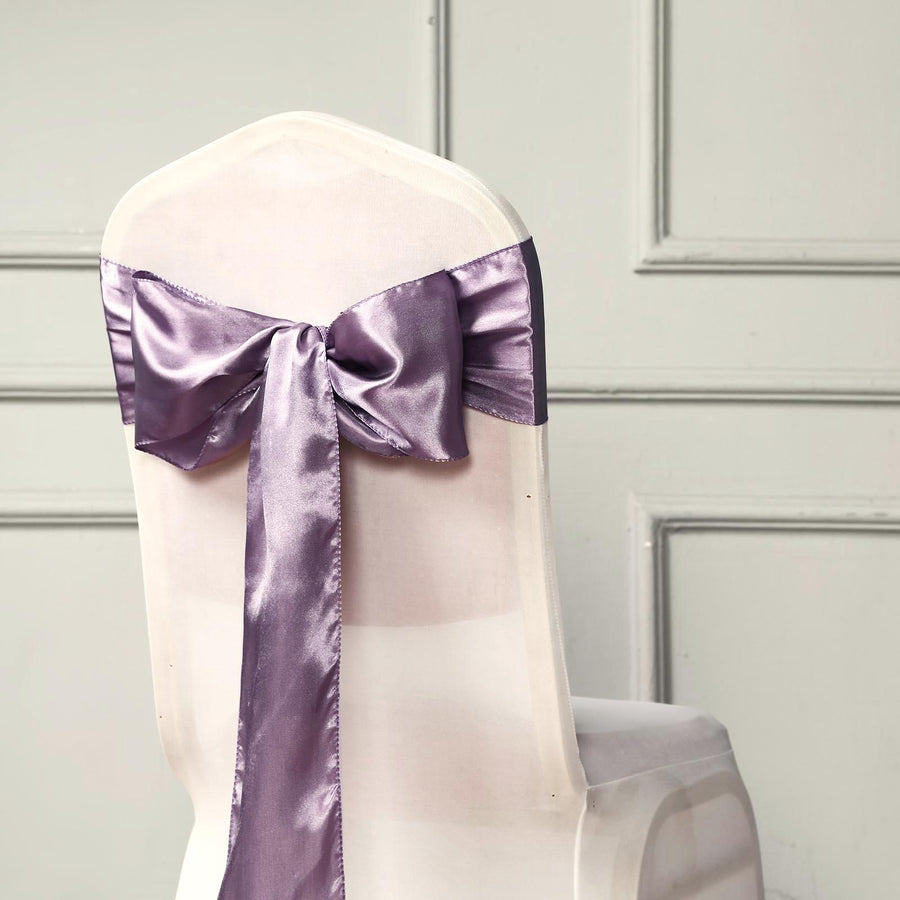 5 pack | 6"x106" Amethyst Satin Chair Sashes