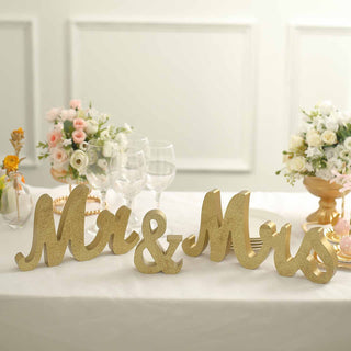Add Rustic Glam to Your Wedding with Gold Glittered Wooden Wedding Signs