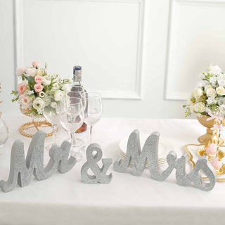 Add Glamour and Elegance to Your Wedding with Silver Glittered Wooden Signs