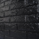 10 Pack | Black Foam Brick Peel And Stick 3D Wall Tile Panels - Covers 58sq.ft#whtbkgd