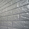 10 Pack | Metallic Silver Foam Brick Peel And Stick 3D Wall Tile Panels - Covers 58sq.ft#whtbkgd