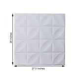 10 Pack | 52 Sq Ft 3D White Foam Self Adhesive Wall Panels - Diamond Design
