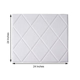 10 Pack | 40 Sq Ft 3D White Foam Self Adhesive Wall Panels - Alligator Skin Style