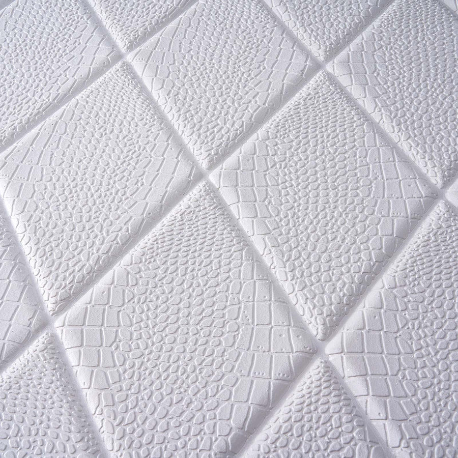 40 Sq Ft White 3D Foam Alligator Skin Wall Panels Self Adhesive Ceiling Tiles#whtbkgd