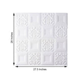 10 Pack | 52 Sq Ft 3D White Foam Self Adhesive Wall Panels - French Design