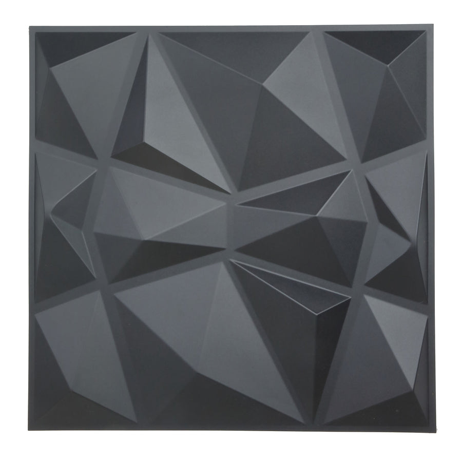 12 Pack | 20inch x 20inch Matte Black 3D Texture PVC Diamond Design Wall Tiles#whtbkgd