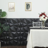 12 Pack | 20inch x 20inch Matte Black 3D Texture PVC Diamond Design Wall Tiles