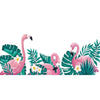Green Tropical Palm Leaves & Flamingo Wall Decals, Peel Removable Stickers#whtbkgd