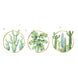 Green Tropical Leaf Plants & Cactus Flat Frame Wall Decals, Decor Stickers#whtbkgd