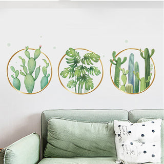 Create a Tropical Paradise with Cactus Flat Frame Wall Stickers