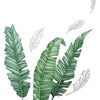 Green Tropical Banana Leaves Wall Decals, Plant Peel Removable Stickers#whtbkgd