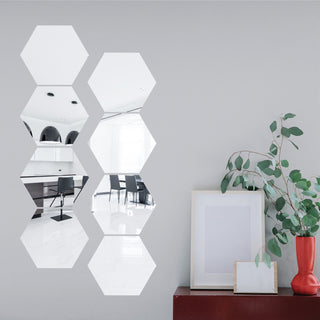 Transform Your Space with the 12 Pack Hexagon Mirror Wall Stickers in Various Colors