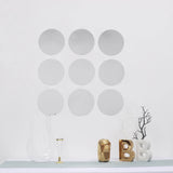 12 Pack | 8Inch Round Mirror Wall Stickers, Acrylic Removable Wall Decals For Home Decor