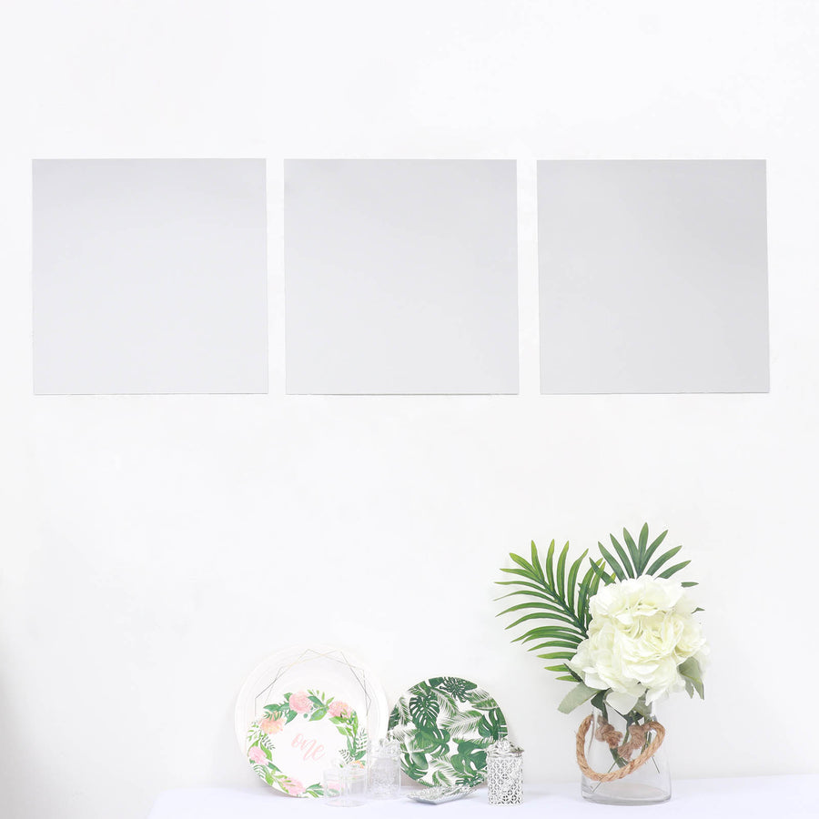 12inch x 12inch Square Mirror Wall Stickers, Acrylic Removable Wall Decals For Home Decor