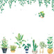Green Tropical Potted Plants/Planters with Hanging Leaves Wall Decals, Peel & Stick Decor#whtbkgd