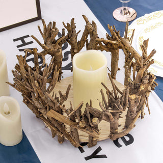 Elevate Your Event Décor with the Rustic Natural Wooden Candle Holder Centerpiece