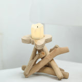 8" Tall | Driftwood Candle Holder | Natural Wooden Candle Holder With Butterfly Top