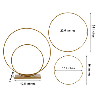 Create a Magical Atmosphere with Gold Double Metal Hoop Wedding Centerpiece