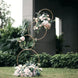 5Ft | 4-Tiered Gold Hoop Pillar Flower Stand, Metal Wedding Arch Table Centerpiece - Hoop Wreath