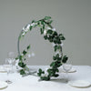 20inch Silver Round Arch Wedding Centerpiece, Metal Hoop Wreath Tabletop Decor