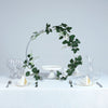 20inch Silver Round Arch Wedding Centerpiece, Metal Hoop Wreath Tabletop Decor