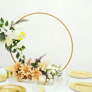 Glamorous Gold Metal Round Hoop Wedding Centerpiece