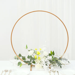 Elegant Gold Metal Round Hoop Wedding Centerpiece