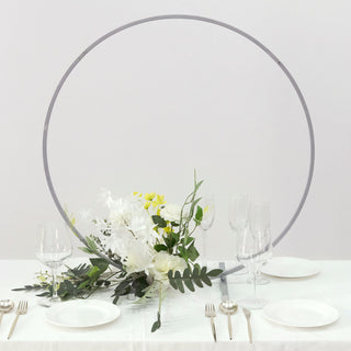 Add Elegance to Your Event with the Silver Metal Round Hoop Wedding Centerpiece