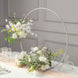 32Inch Silver Round Hoop Wedding Centerpiece, Self Standing Table Floral Wreath Frame