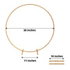 36Inch Gold Metal Round Hoop Wedding Centerpiece, Self Standing Table Floral Wreath Frame