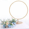4ft | Gold Balloon Column With Hoop Flower Pillar Stand, Metal Arch Table Centerpiece - Height Adjustable