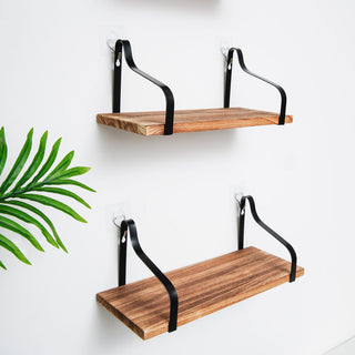 Elevate Your Décor with Wood/Metal Floating Wall Shelves