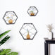 3 Pack Black Geometric Floating Shelves, Wall Mounted Decorative Hexagonal Wall Shelf