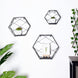 3 Pack Black Geometric Floating Shelves, Wall Mounted Decorative Hexagonal Wall Shelf