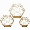 3 Pack Gold Geometric Floating Shelves, Wall Mounted Decorative Hexagonal Wall Shelf#whtbkgd
