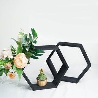 Enhance Your Event with the Black Wood Centerpiece