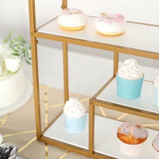 Luxury and Sophistication: The 22" Gold Metal 4-Tier Dessert Cupcake Stand