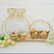 2-Tier Geometric Floating Shelf, Dessert Display Stand With Gold Double Hoop Design