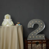 2 FT | Vintage Metal Marquee Number Lights Cordless With 16 Warm White LED - 2