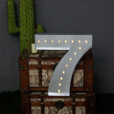 20" | Vintage Metal Marquee Number Lights Cordless With 16 Warm White LED - 7#whtbkgd